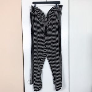 Halogen Black Pinstripe Wide Leg Pants